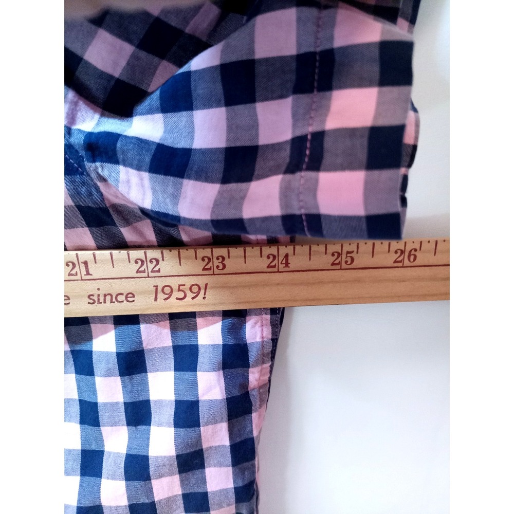 American Eagle Button Down Slim Fit Men's Shirt, XL Pink & Blue Check - Picture 3 of 5